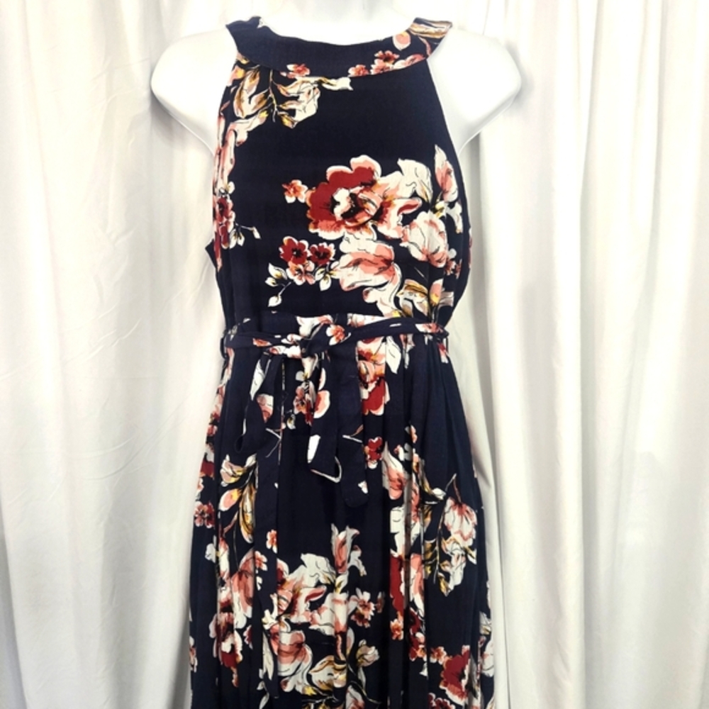 DAVI & DANI Navy Floral Full Skirt Maxi NWT Dress. Size M